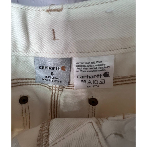 Kid s Carhartt White Jeans Size 6 - Picture 3 of 3